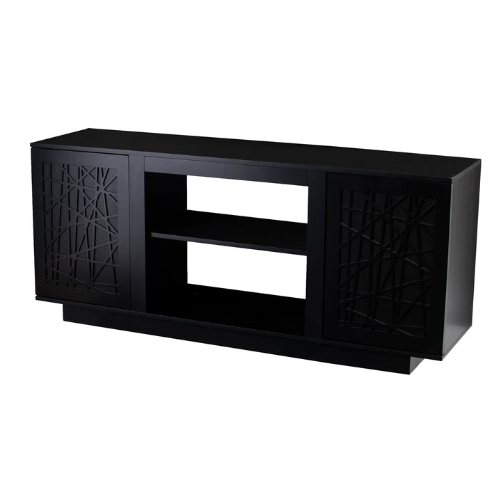 SwayLiving Delgrave Media Console w/ Storage - Black MEDIA + TV STANDS