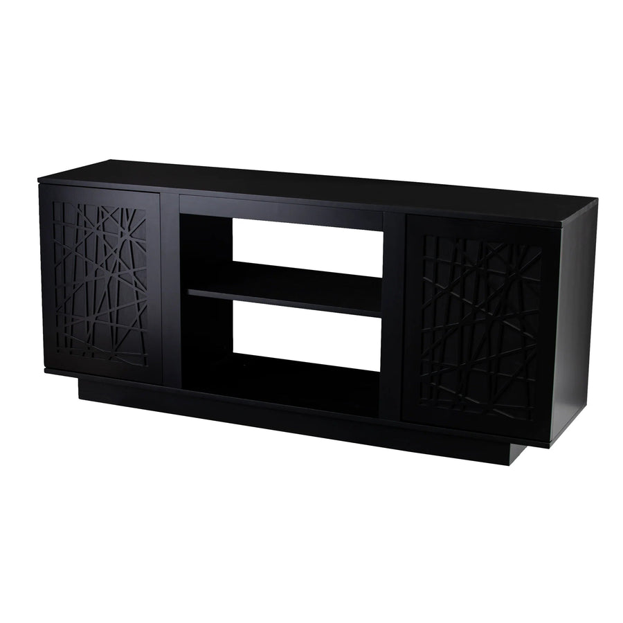 SwayLiving Delgrave Media Console w/ Storage - Black MEDIA + TV STANDS