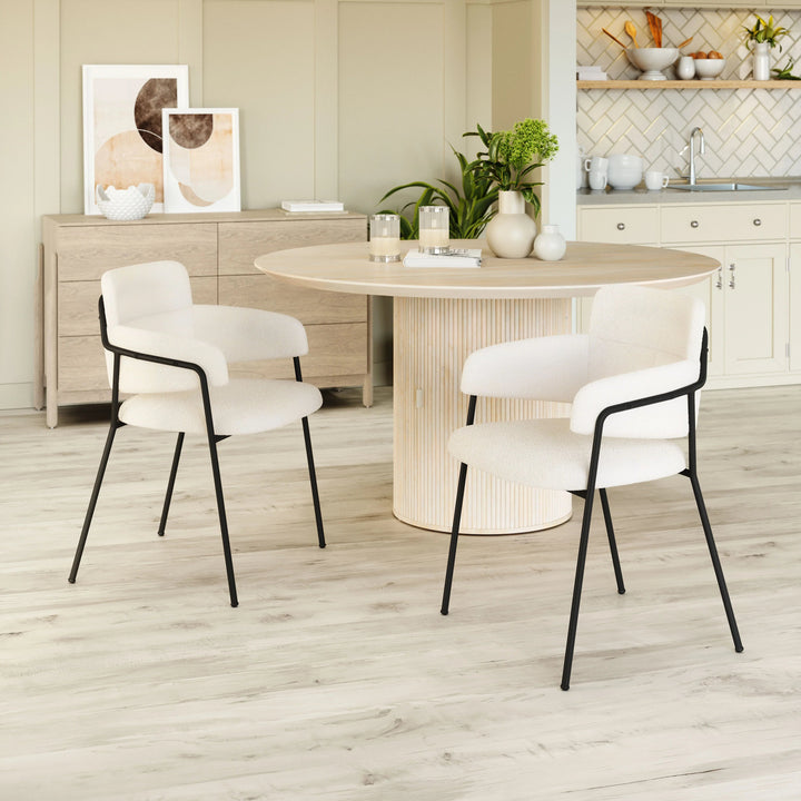 SwayLiving Marcel Dining Chair (Set of 2) Cream DINING CHAIRS