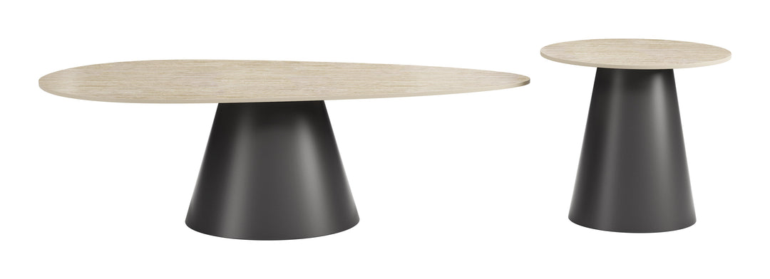 Reyes Coffee Table Set (2-Piece) Natural & Black