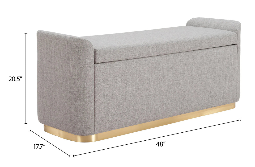 SwayLiving Dobo Storage Bench Gray BENCHES
