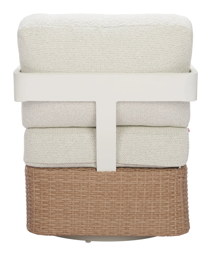 SwayLiving Gelo Swivel Chair White & Brown outd