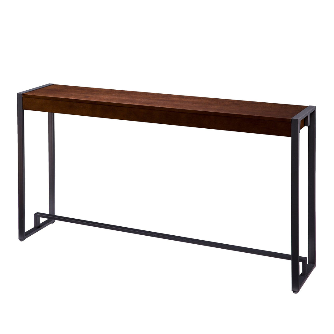 SwayLiving Holly & Martin Macen Console - Dark Tobacco w/ Gunmetal CONSOLE TABLES