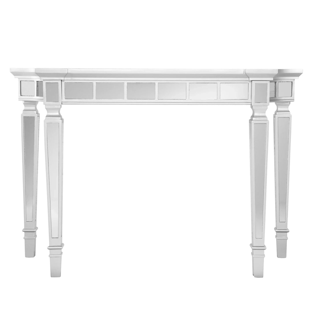 SwayLiving Glenview Glam Mirrored Console Table - Matte Silver CONSOLE TABLES