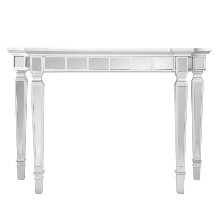 SwayLiving Glenview Glam Mirrored Console Table - Matte Silver CONSOLE TABLES