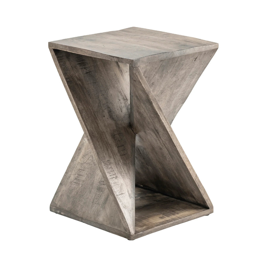SwayLiving Twist Base Gray Mango Wood Table ACCENT TABLES