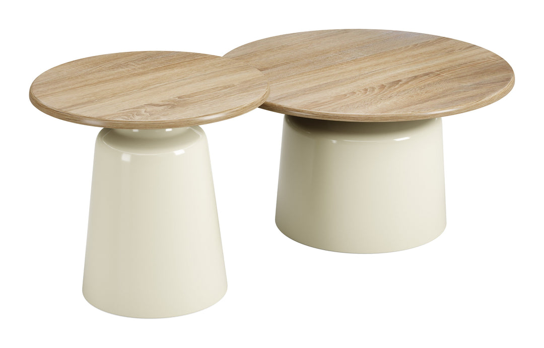 Lireen Coffee Table Set (2-Piece) Natural & Ivory