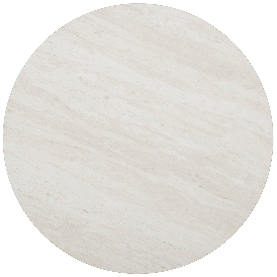 SwayLiving Luna Round Faux Stone End Table – Champagne ACCENT TABLES