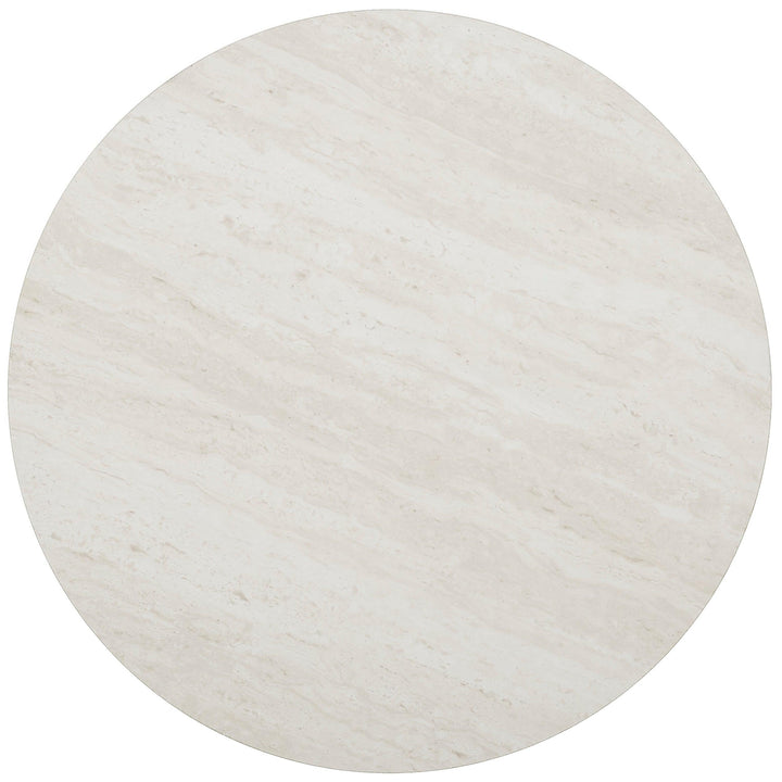 SwayLiving Luna Round Faux Stone End Table – Champagne ACCENT TABLES