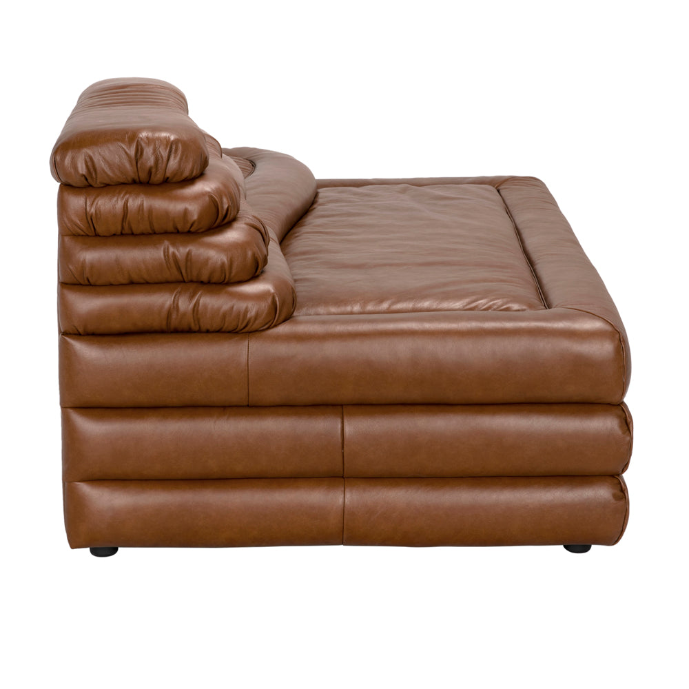 SwayLiving - Bandera Sofa, Cr, Roche Tan Leather - LEA-AS015A-CRBR