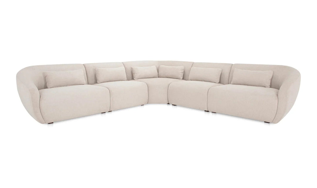 Amelia Classic L-Shaped Modular Left Sectional Warm White - SwayLiving