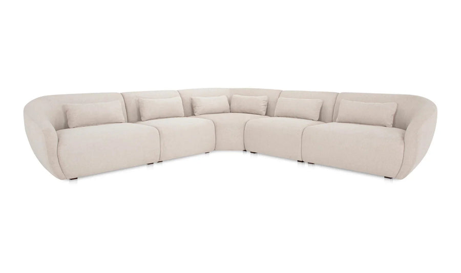 Amelia Classic L-Shaped Modular Left Sectional Warm White - SwayLiving
