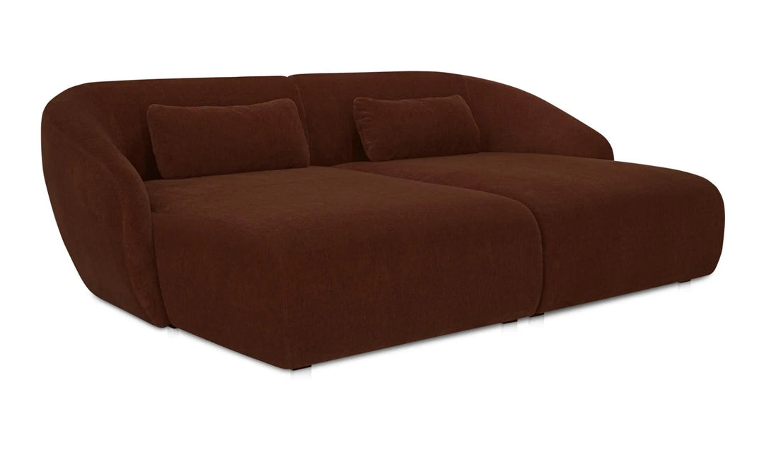 Amelia Double Chaise Modular Sectional Chestnut - SwayLiving