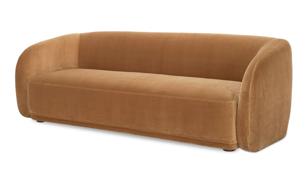 Faye Sofa Tan Faux Mohair - SwayLiving