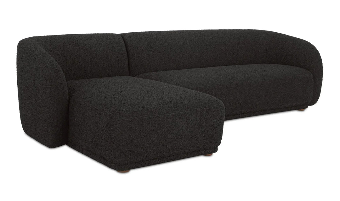 Faye Left Sectional Black Boucle - SwayLiving