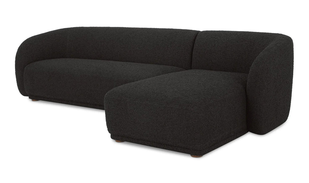 Faye Right Sectional Black Boucle - SwayLiving