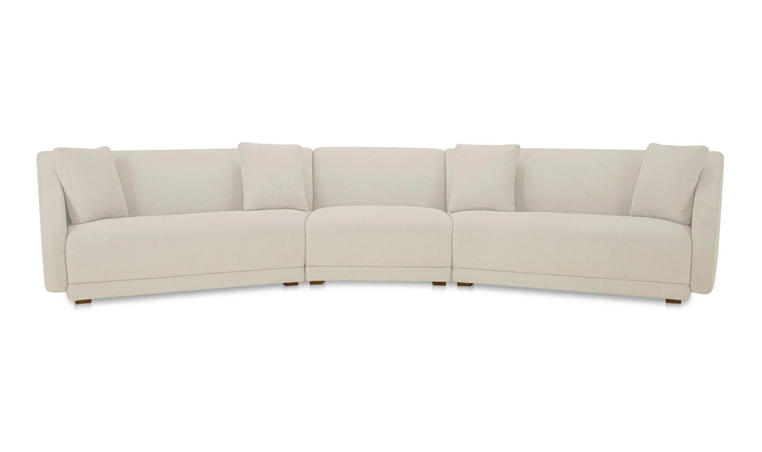 Fraser 3 Piece Modular Sectional with Slipper White - SwayLiving