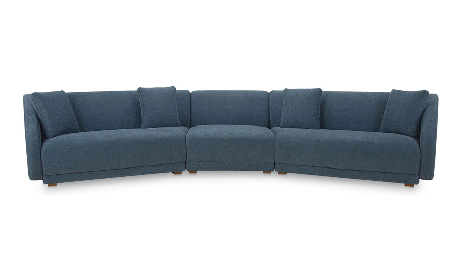 Fraser 3 Piece Modular Sectional with Slipper Deep Blue - SwayLiving