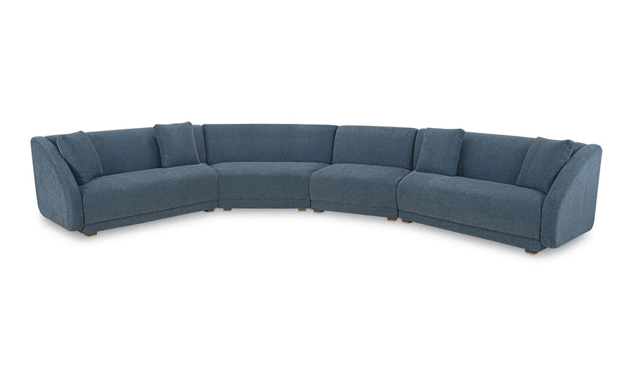 Fraser 4 Piece Modular Sectional Deep Blue - SwayLiving
