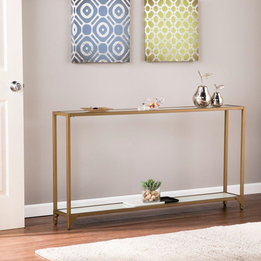 SwayLiving Bergen Narrow Console Table - Gold CONSOLE TABLES