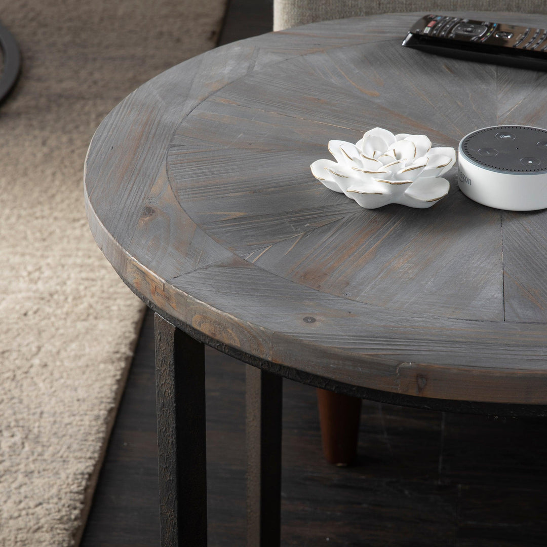 SwayLiving Landsmill Round Industrial End Table ACCENT TABLES