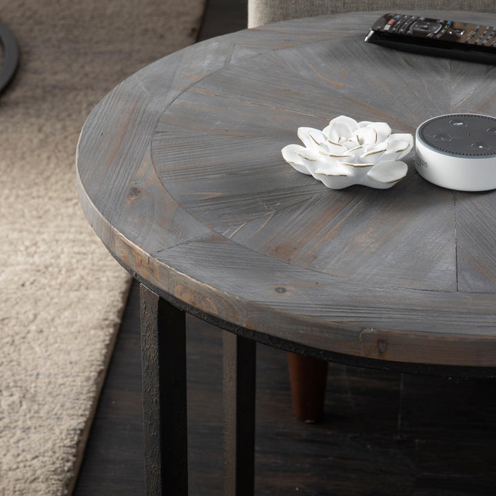 SwayLiving Landsmill Round Industrial End Table ACCENT TABLES