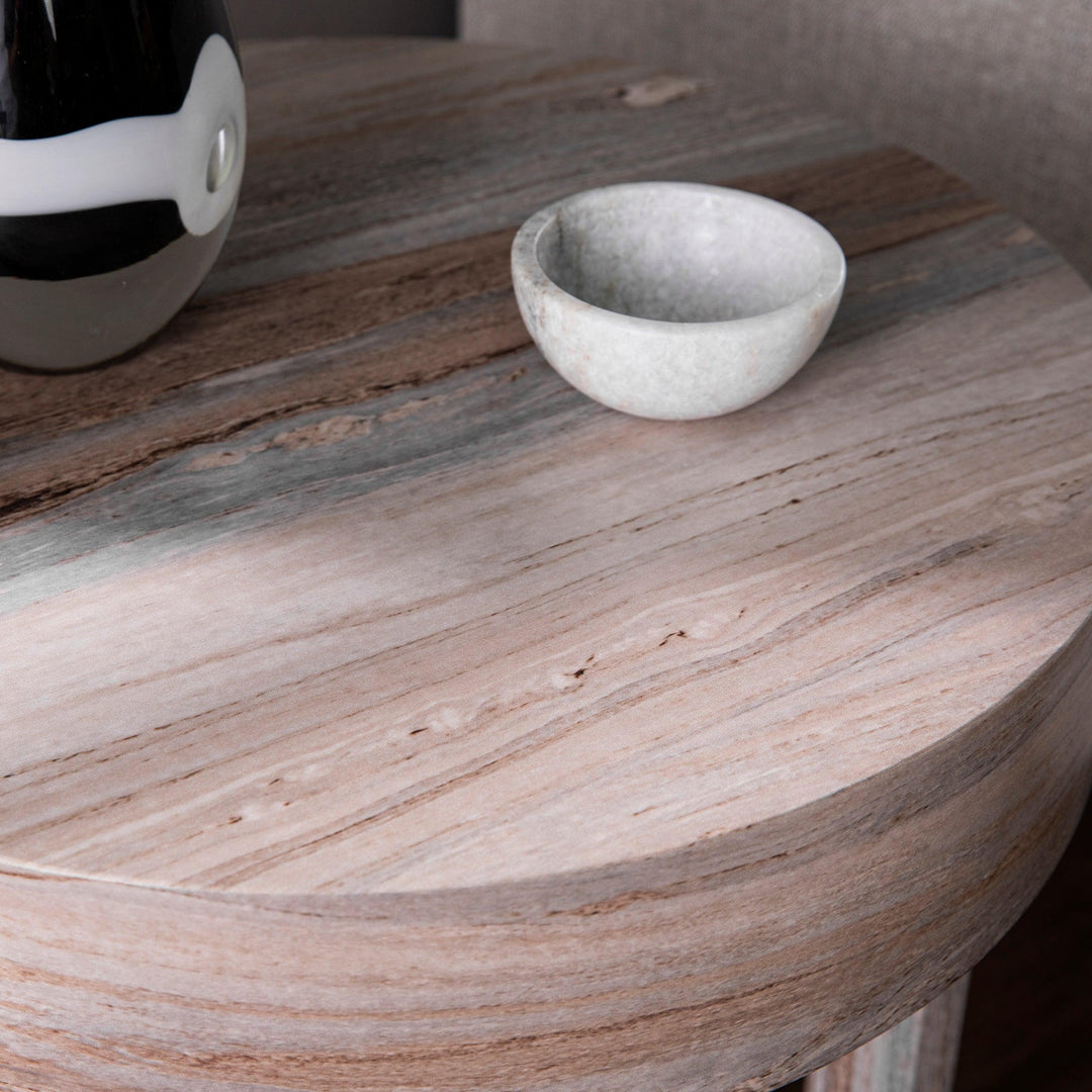 SwayLiving Chadkirk Round Faux Marble End Table ACCENT TABLES