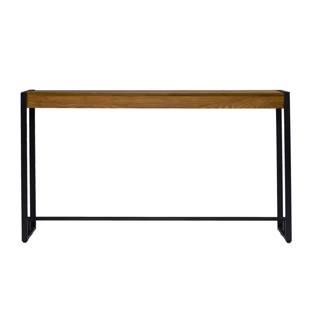 SwayLiving Holly & Martin Macen Console - Weathered Gray Oak w/ Black CONSOLE TABLES