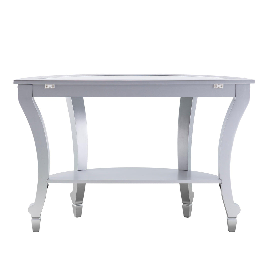 SwayLiving Lindsay Mirrored Demilune Console Table CONSOLE TABLES