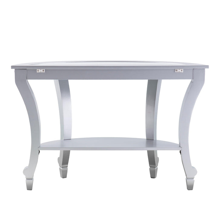 SwayLiving Lindsay Mirrored Demilune Console Table CONSOLE TABLES