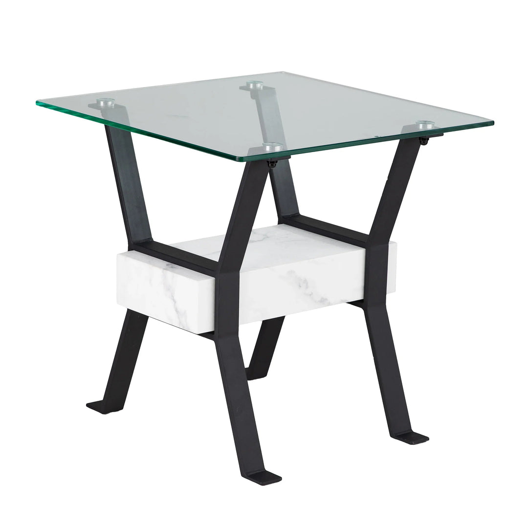 SwayLiving Darvette Glass-Top End Table ACCENT TABLES