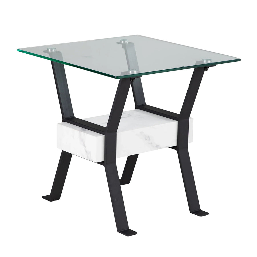 SwayLiving Darvette Glass-Top End Table ACCENT TABLES