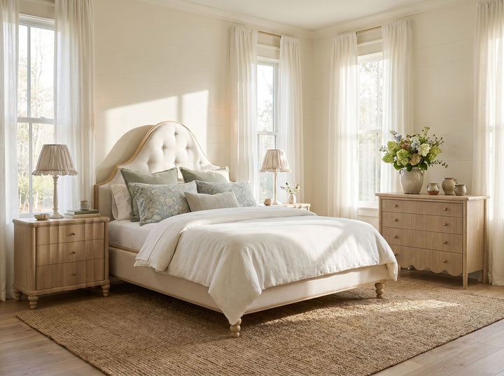 Haven QN Uph Bed-Sundrch Oak