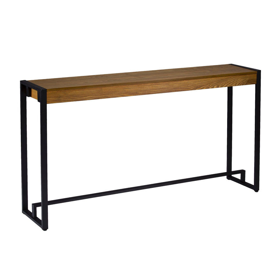 SwayLiving Holly & Martin Macen Console - Weathered Gray Oak w/ Black CONSOLE TABLES
