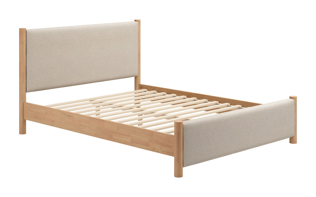 Hadi Queen Bed Beige & Natural