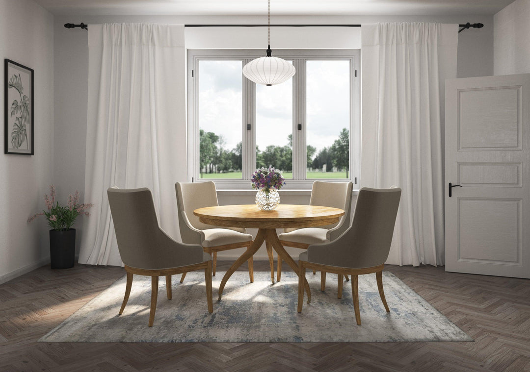 SwayLiving Timeless Solar Spider Leg Pedestal Dining Table in Sun Bleached Cherry DINING TABLES