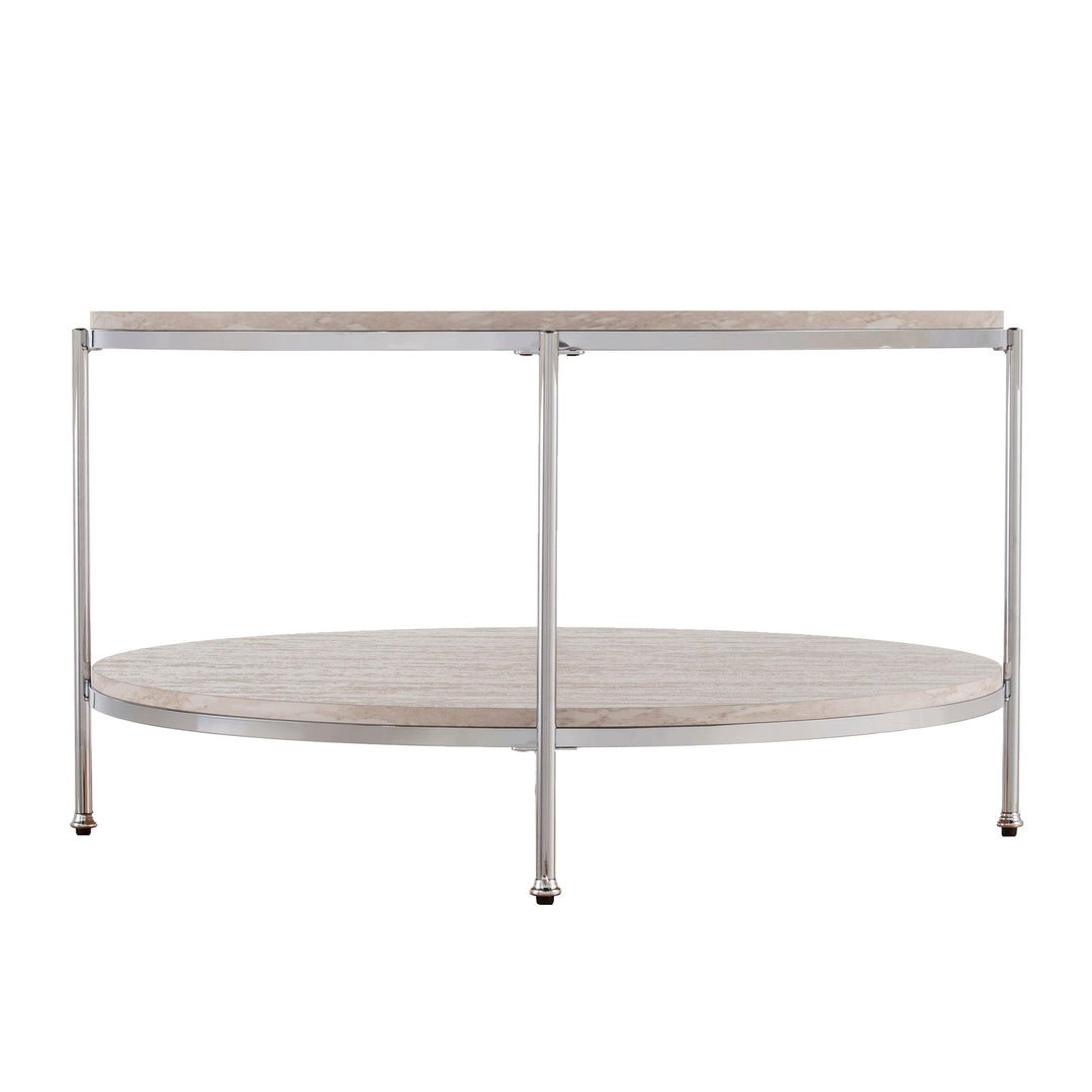 SwayLiving Silas Round Faux Stone Cocktail Table COFFEE TABLES