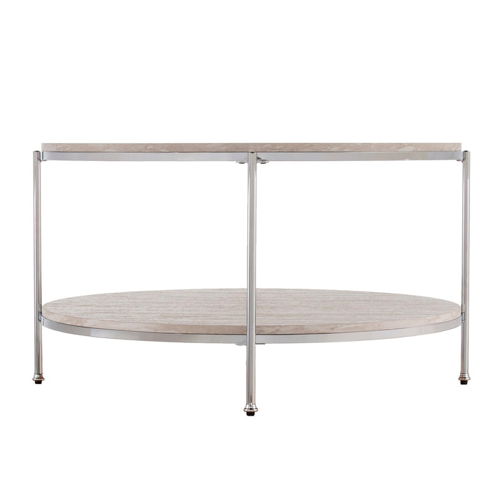 SwayLiving Silas Round Faux Stone Cocktail Table COFFEE TABLES