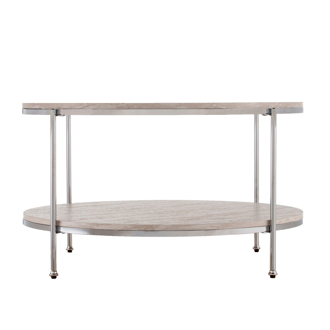 SwayLiving Silas Round Faux Stone Cocktail Table COFFEE TABLES
