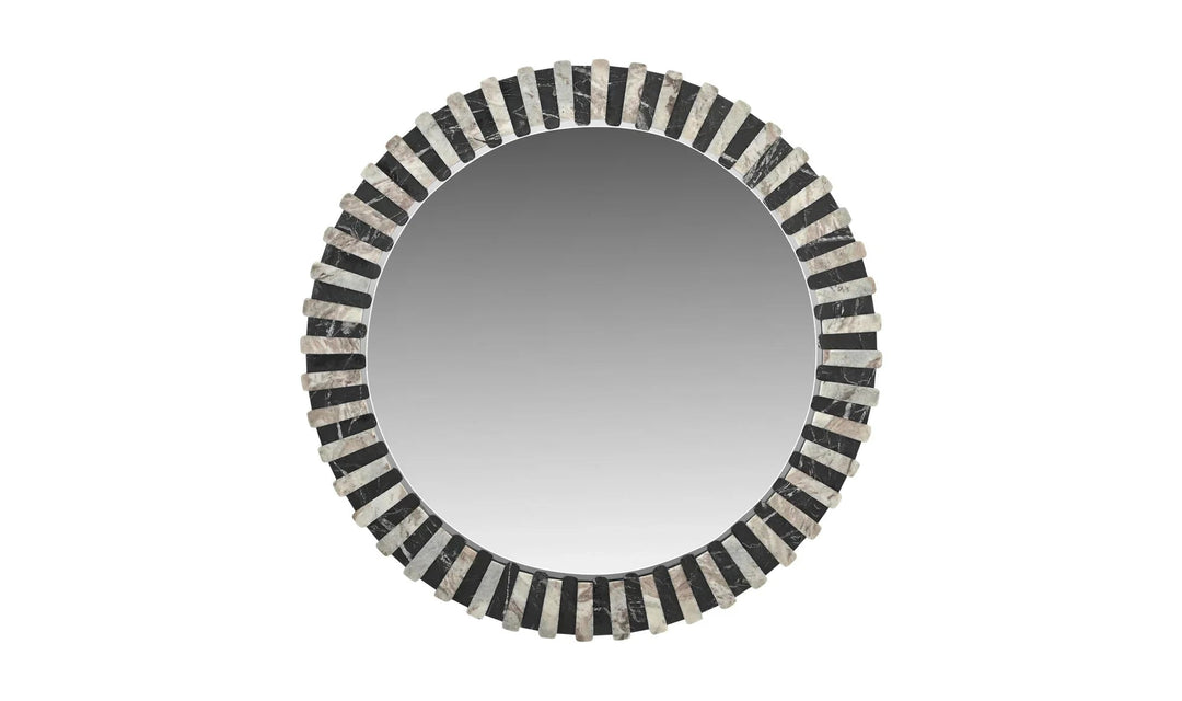 Isolde Mirror Black and Beige Marble - SwayLiving