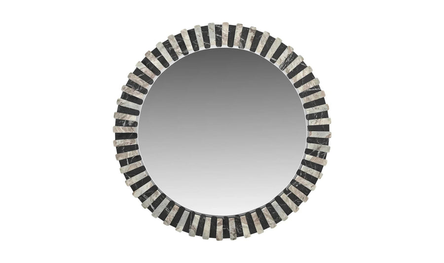 Isolde Mirror Black and Beige Marble - SwayLiving