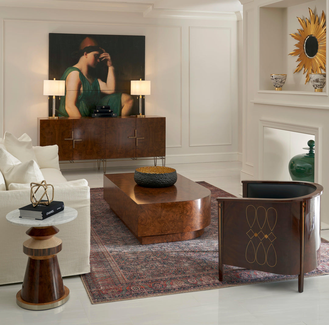 SwayLiving Knightbridge Antique Mahogany Tub Chair ACCENT + LOUNGE CHAIRS