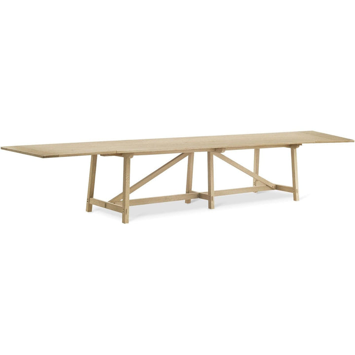 SwayLiving Timeless Sidereal French Laundry Dining Table 125" in Stripped Oak DINING TABLES