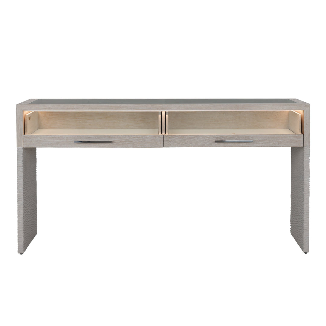 Galicia Two-Drawer Lighted Console Table