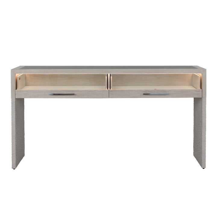 Galicia Two-Drawer Lighted Console Table