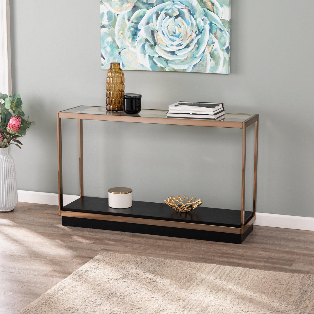 SwayLiving Lexina Glass-Top Console Table CONSOLE TABLES