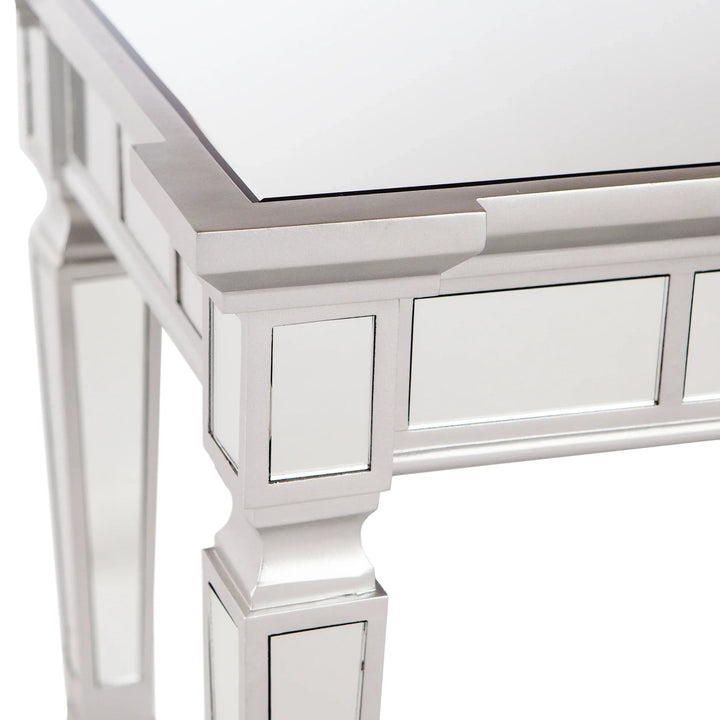 SwayLiving Glenview Glam Mirrored Console Table - Matte Silver CONSOLE TABLES