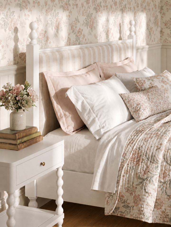 Haven KG Uph Finial Bed