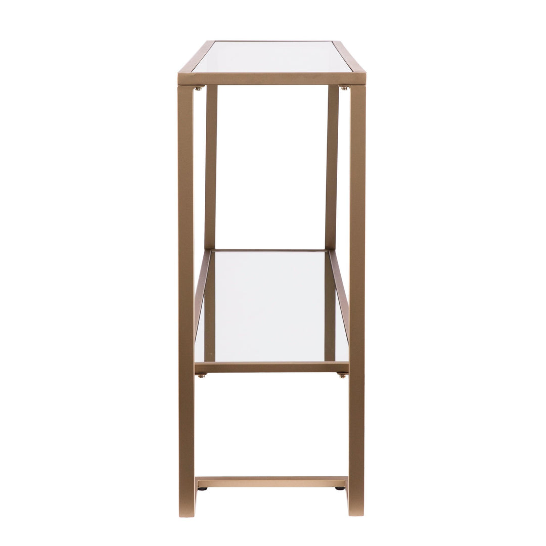 SwayLiving Horten Glam Narrow Console - Gold w/ Mirror CONSOLE TABLES