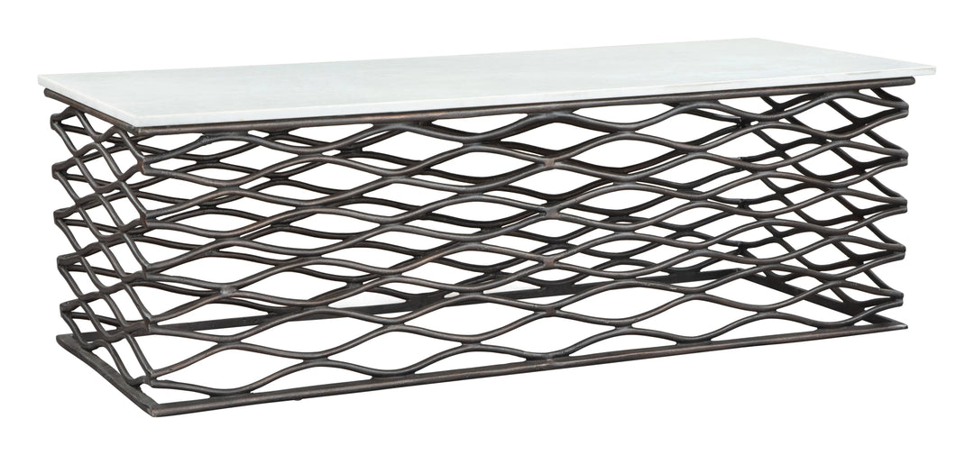SwayLiving Duchess Coffee Table White & Antique Bronze COFFEE TABLES